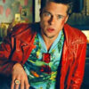 Brad Pitt Red Leather Jacket