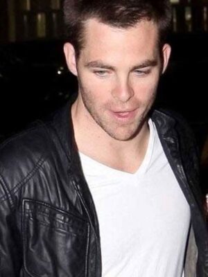 Chris Pine Black Leather Jacket