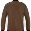 Cristiano Ronaldo Brown Leather Bomber Jacket