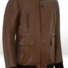 Cristiano Ronaldo Brown Leather Jacket