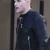 Ed Skrein Black Leather Jacket