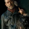 Negan Smith Black Leather Biker Jacket