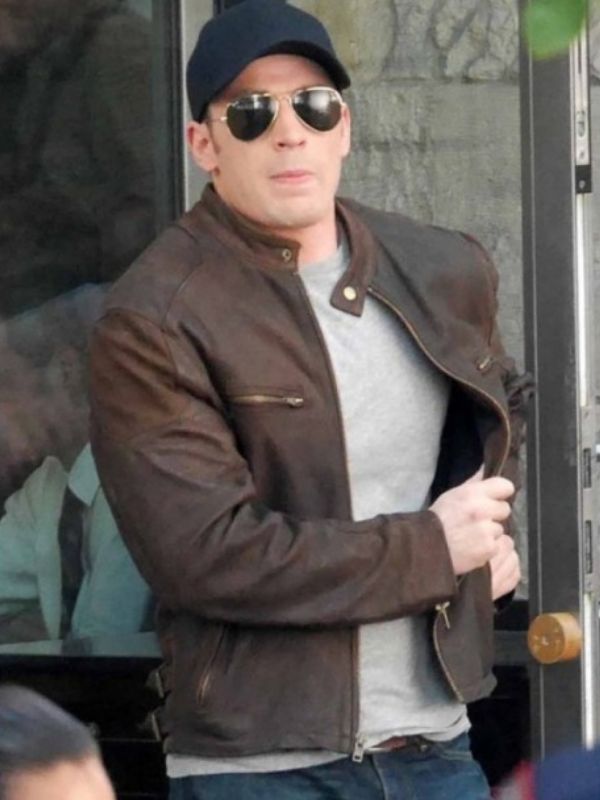 Steve Rogers Distressed Brown Leather Jacket