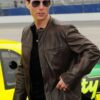 Tom Cruise Brown Racing Leather Jacket