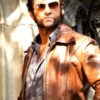 X Men Logan Brown Leather Jacket