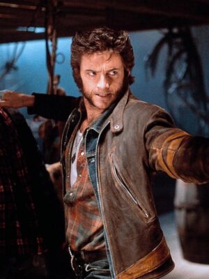 X Men Logan Brown Leather Jacket
