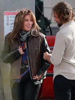 A Star Is Born Ally Campana Brown Leather Vest