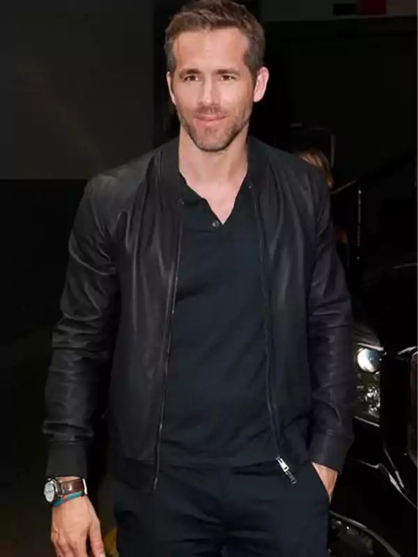 AOL Studios Ryan Reynolds Black Leather Jacket