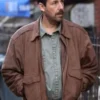 Adam Sandler Brown Leather Bomber Jacket
