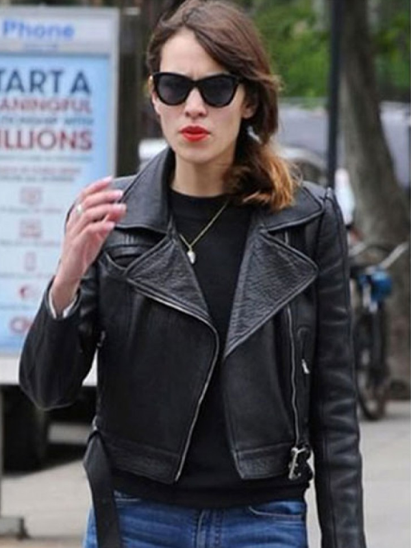 Alexa Chung Black Biker Jacket