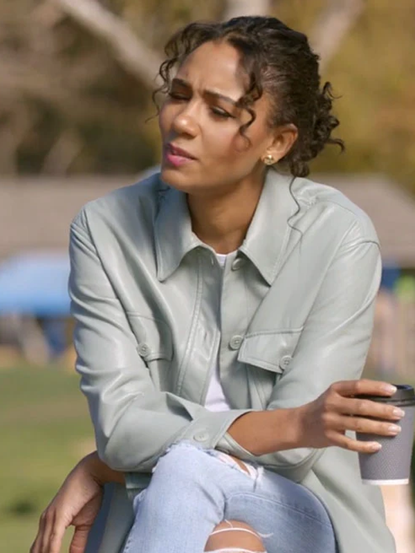 All American Greta Onieogou White Leather Jacket