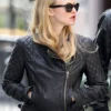 Amanda Seyfried Black Biker Jacket