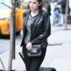 Anna Kendrick Black Biker Jacket