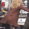 Annabelle Wallis Brown Suede Coat