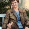 Ansel Elgort Distressed Brown Jacket