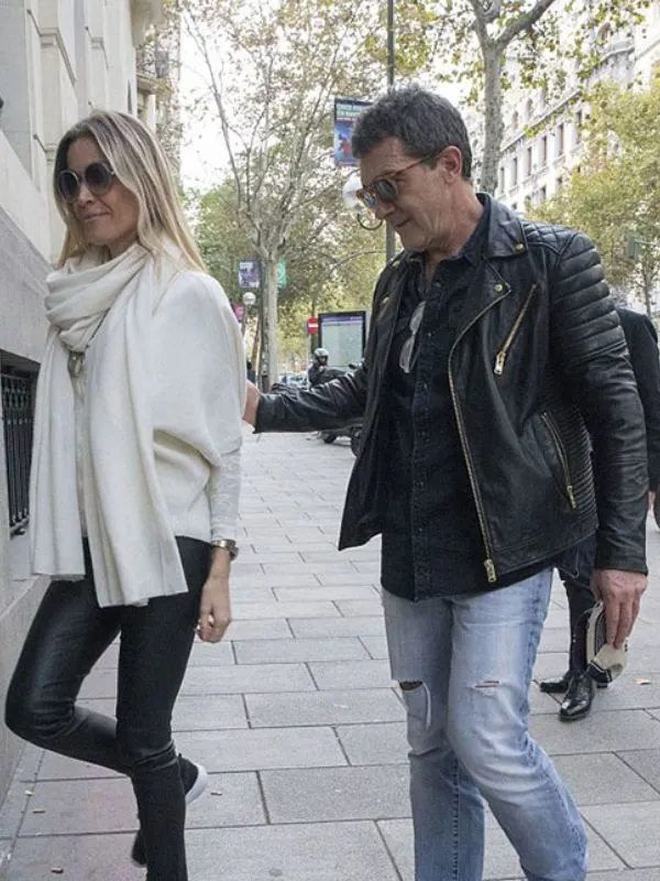 Antonio Banderas Black Leather Biker Jacket