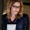 Arrow Emily Bett Rickards Blue Leather Jacket