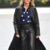 Ashley Roberts Black Leather Coat