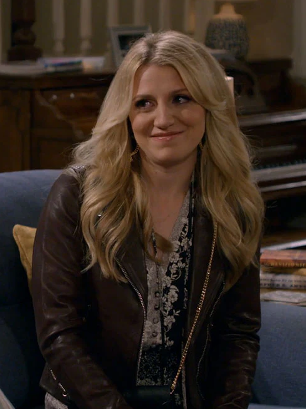 B Positive Gina Brown Leather Biker Jacket