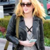 Bella Thorne Black Leather Biker Jacket