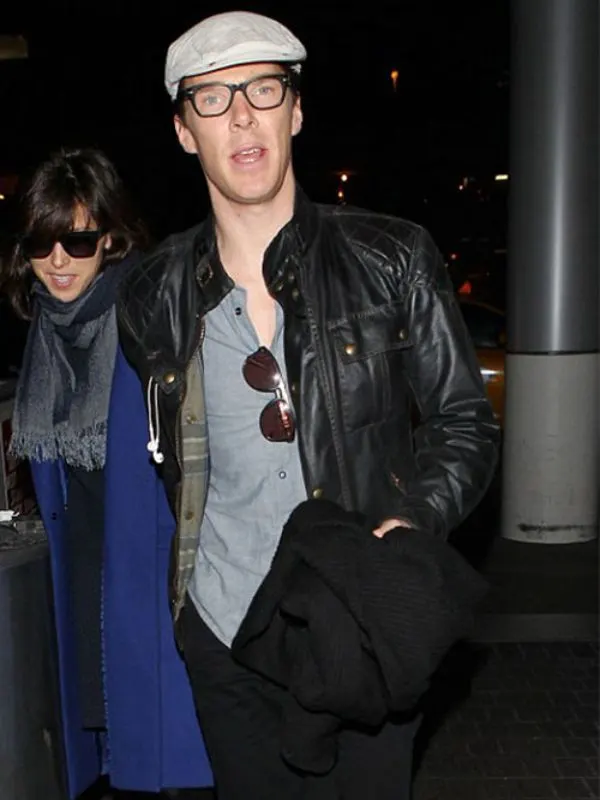 Benedict Cumberbatch Black Leather Jacket