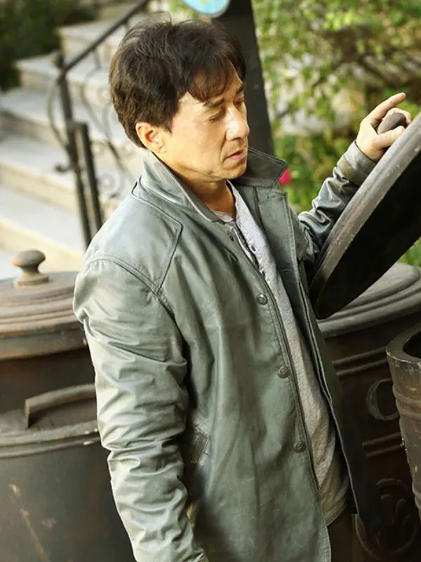 Bennie Chan Gray Leather Jacket