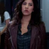 Brooklyn Nine-Nine Detective Rosa Diaz Maroon Leather Biker Jacket