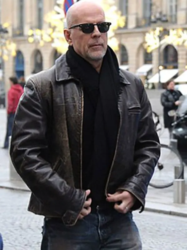 Bruce Willis Distressed Brown Jacket