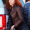 Captain America The Winter Soldier Natasha Romanoff Brown Jakcet
