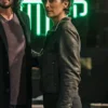 Carrie-Anne Moss Black Leather Biker Jacket