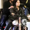 Carrie-Anne Moss Black Leather Jacket