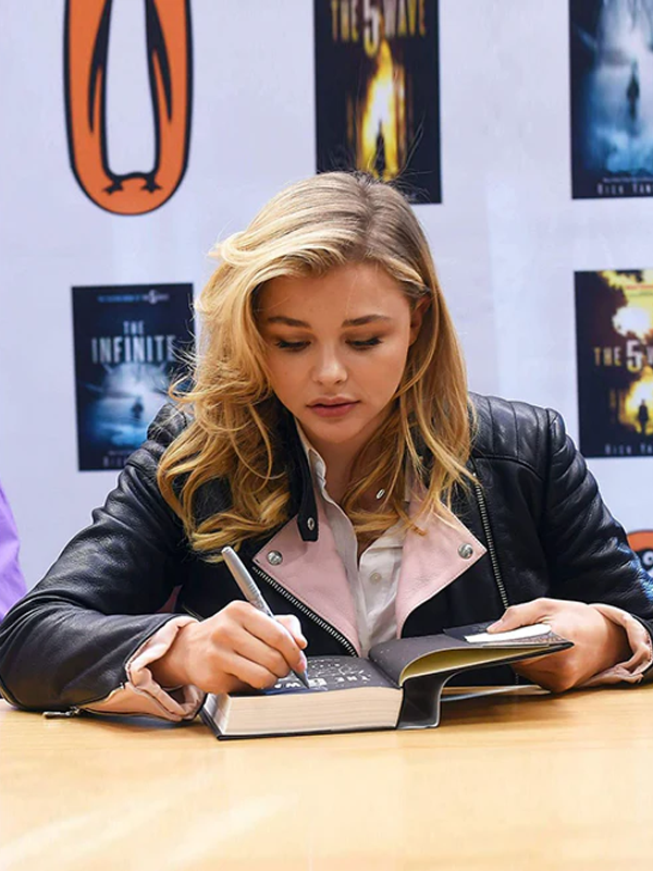 Chloe Grace Moretz Leather Black Jacket