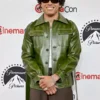 CinemaCon Event Anthony Ramos Green Leather Jacket