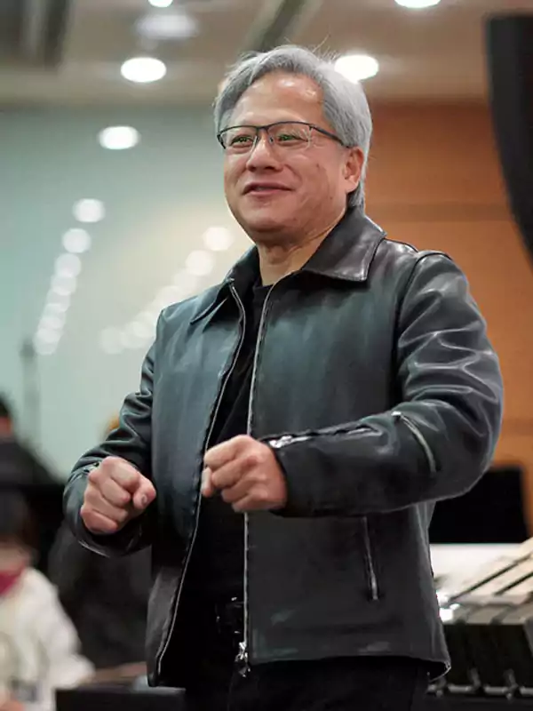 Computex Jensen Huang Black Leather Jacket