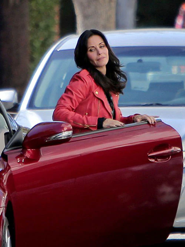 Courteney Cox Pink Biker Jacket