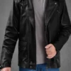 Damon Salvatore Black Leather Jacket