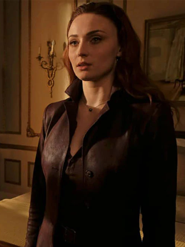 Dark Phoenix Phoenix Force Maroon Leather Coat