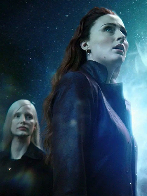 Dark Phoenix Phoenix Force Maroon Leather Long Coat