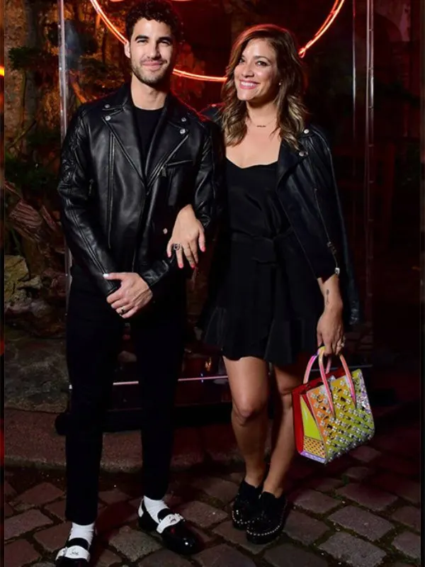 Darren Criss Black Leather Biker Jacket