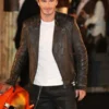 David Beckham Black Leather Jacket