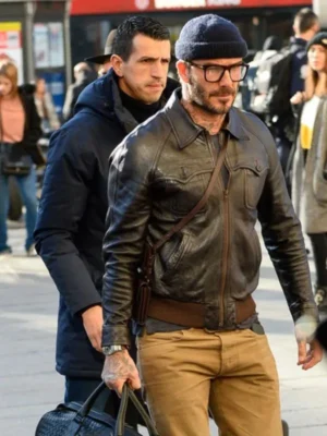 David Beckham English Former Footballer Brown Jacket