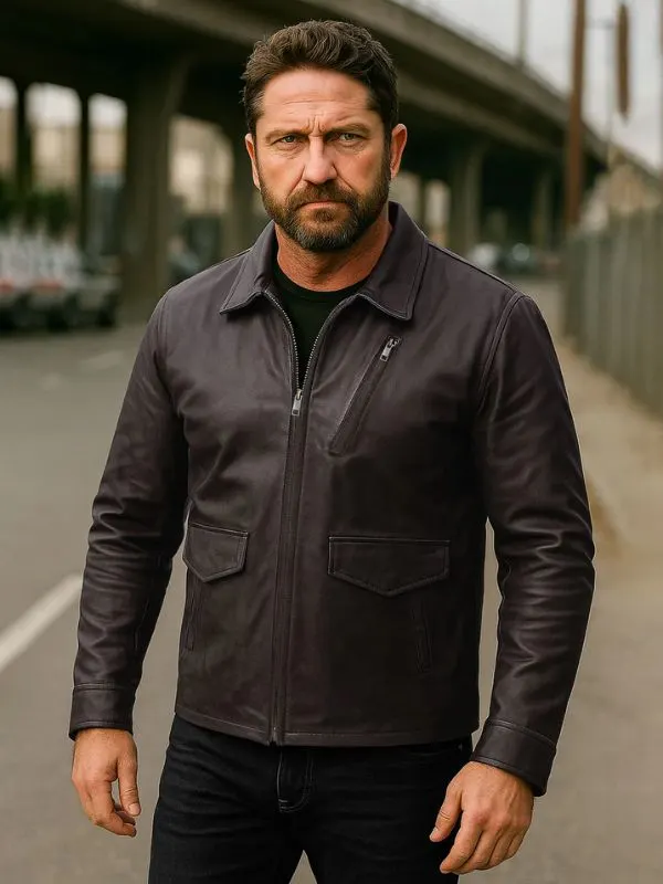 Den Of Thieves Gerard Butler Brown Jacket