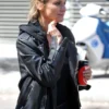 Diane Kruger Black Leather Biker Jacket
