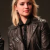 Dianna Agron Black Leather Jacket