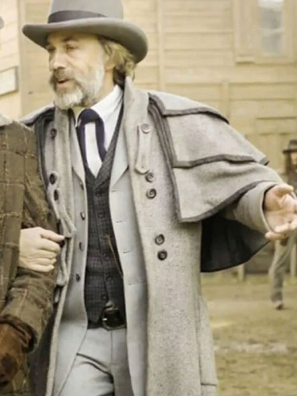 Django Unchained Dr. King Schultz Grey Wool Coat