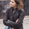 Doctor Who Clara Oswald Black Leather Jacket