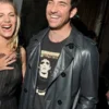 Dylan McDermott Black Leather Trench Coat