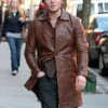 Ed Westwick Brown Coat
