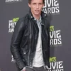 Eddie Redmayne Black Leather Jacket