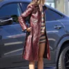 Eiza Gonzalez Maroon Coat